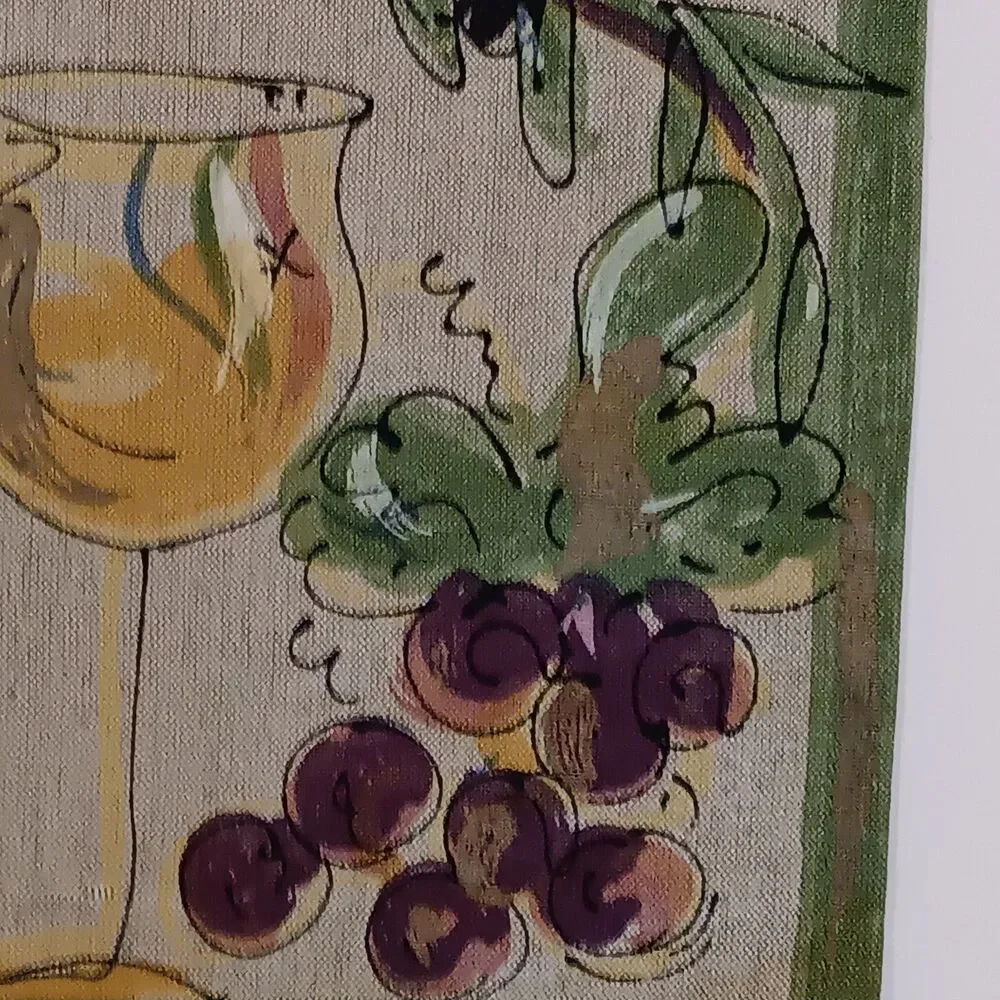 2 Wine Themed Placemats & 1 Napkin Or Bread Liner By Julia Junkin Cotton Vintage